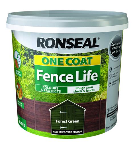 ronseal one coat fence life forest green.